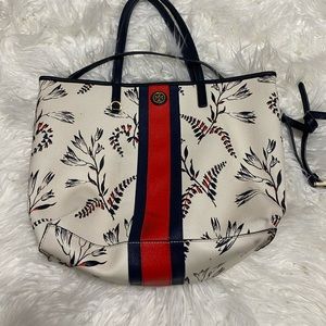 Tory Burch Kerrington Stripe Cape Floral